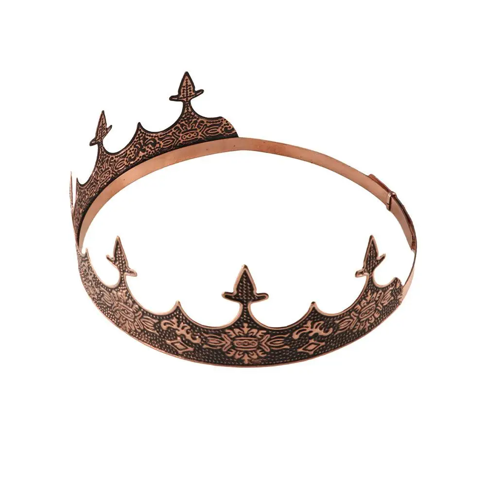 Elegant Bar Mitzvah King Crown Hair Hoop Headband Prince Crowns Cosplay Pros Hair Accessories Round Tiaras Wedding