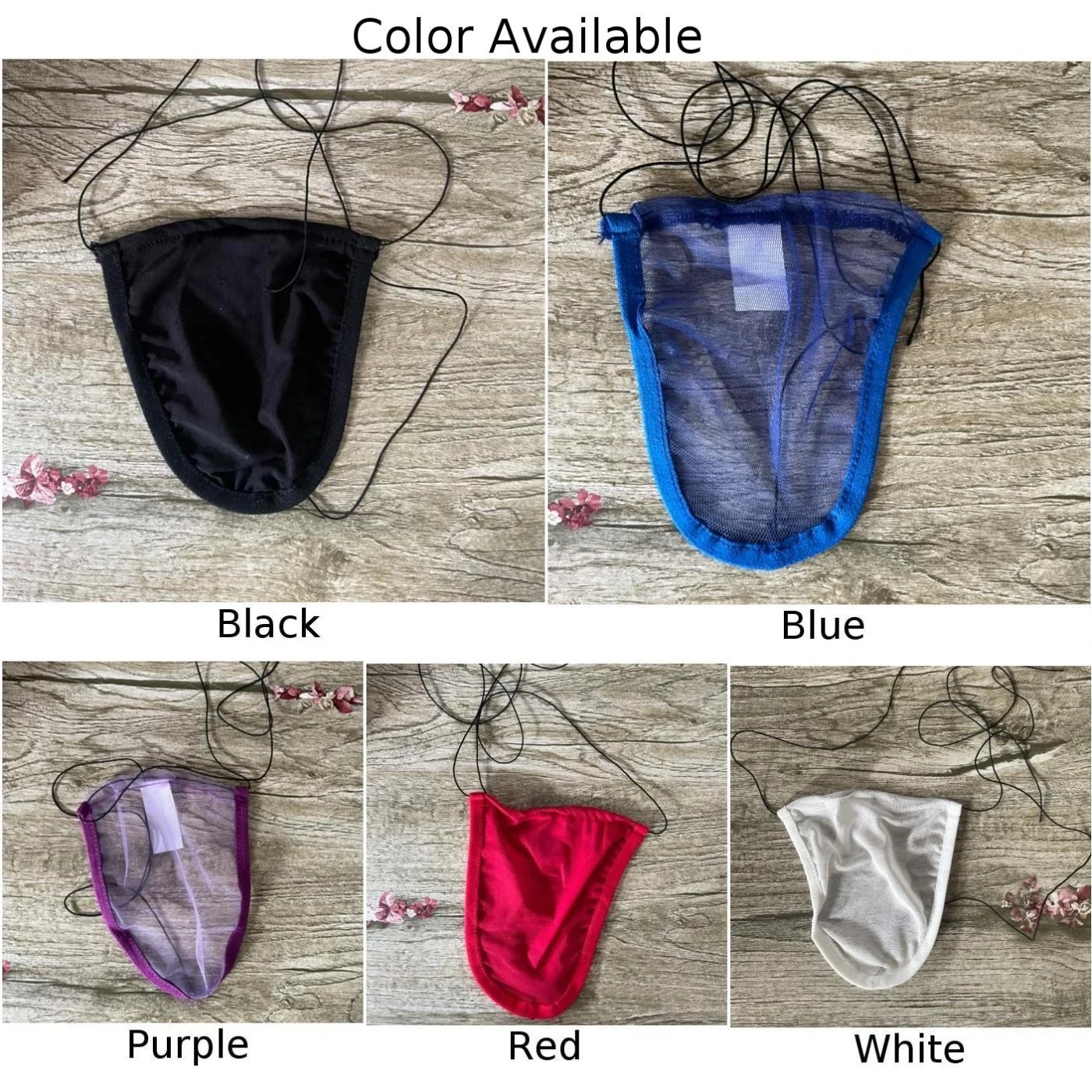 Mens Lace Up Pouch G-String Sexy Sheer Ultra-Thin Bikini Thong Briefs Underwear Low-waist Panties For Man String Homme