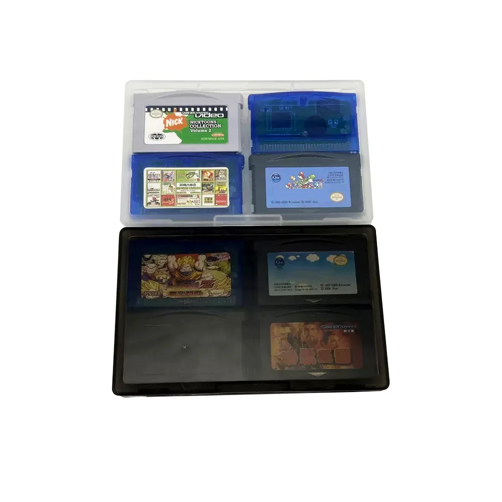 8 In 1 Transparent Game Card Case Double Layer Integrated Design for Conventional GameBoy GBA GBA SP Game Card Protection Box