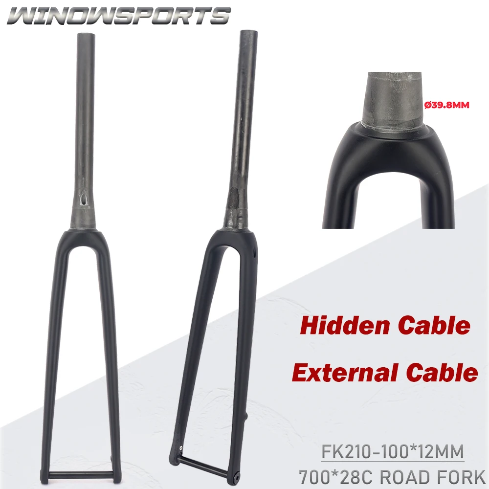 Carbon Road bicycle racing bike Fork Hidden Cable Max Tires 700*28C Fork Rake 47.27mm FK210