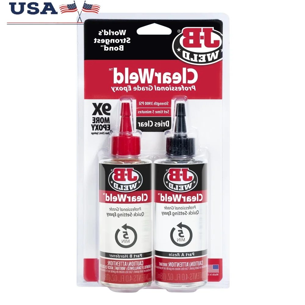 

ClearWeld Epoxy Adhesive 8 oz Quick Drying Clear Bond Strong Permanent Bonding Tile Plastic Ceramic Glass Wood Metal