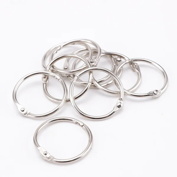 10 pz Metallo Argento Split Anelli Loop Hoop Cerniera Libro Binder Album Portachiavi