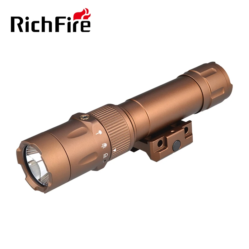 

Тактический охотничий фонарик Richfire, 2500 люмен, светодиодный комбинированный фонарь 2 в 1, для крепления на рейку Пикатинни