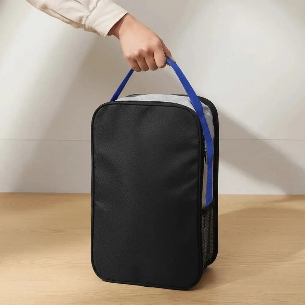 

Polyester Shoes Portable Handbag Double-layer Pocket Solid Color Sneakers Storage Bag Mesh Breathable Dust-proof