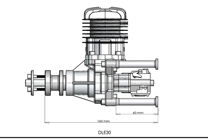 DLE Original new DLE30 30CC DLE Gasoline / Petrol Engine for RC Airplane Two Strokes Single Cylinder Side Exhaust Natural Air