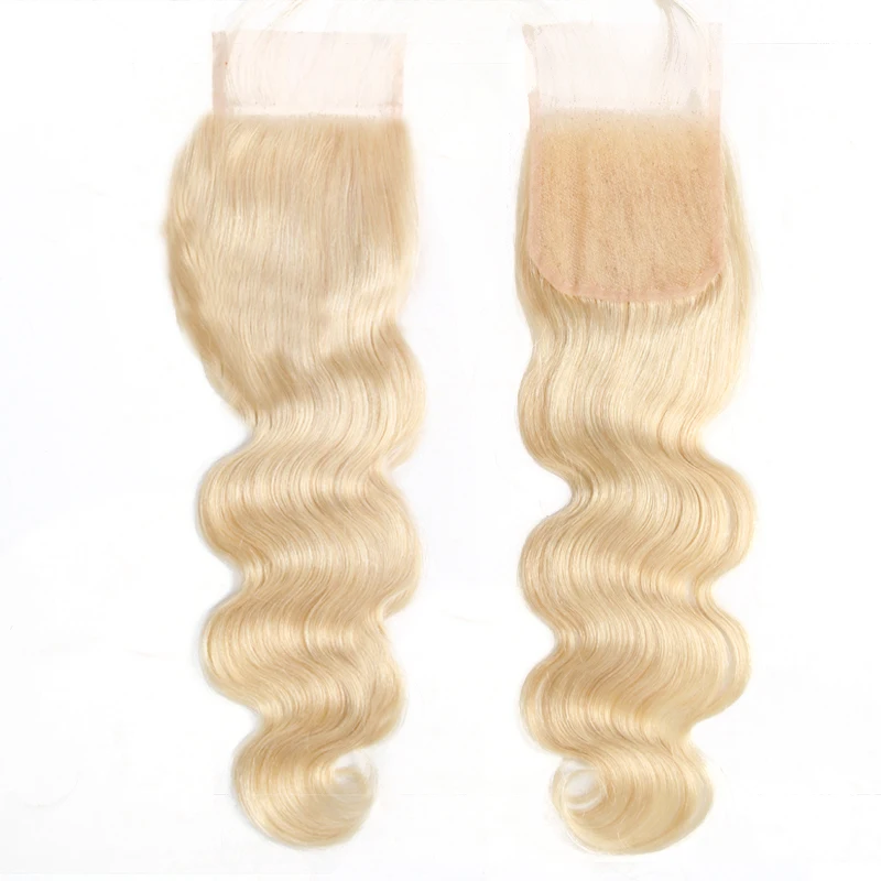 Body Wave Lace Closure Human Hair 613# Blonde 4x4 5x5 Lace Closure 13x4 Lace Front Human Hair Bundle Pre-Plucked With Baby Hair