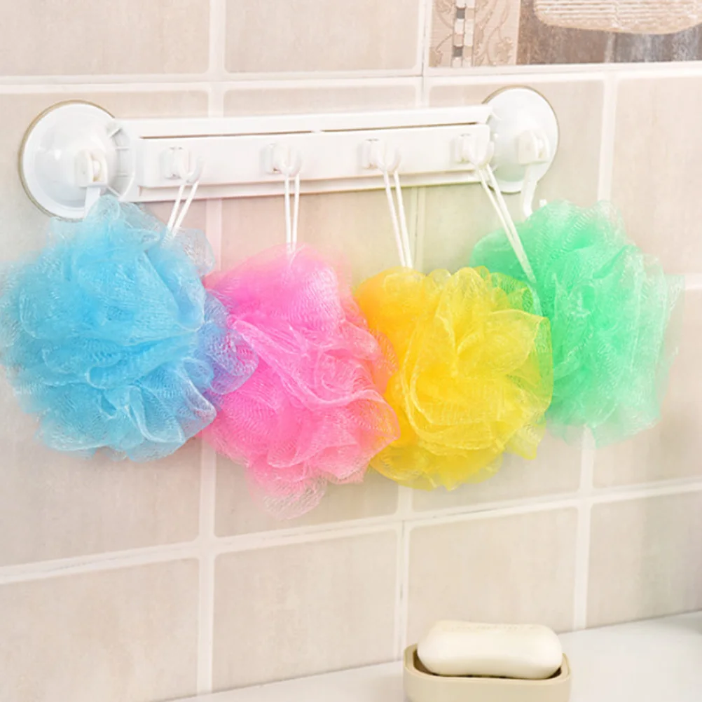 

8pcs Bath Ball Mesh Shower Ball Exfoliating Cleansing Skin Friendly Durable Friction Comfortable Hanging Rope Mixed Color