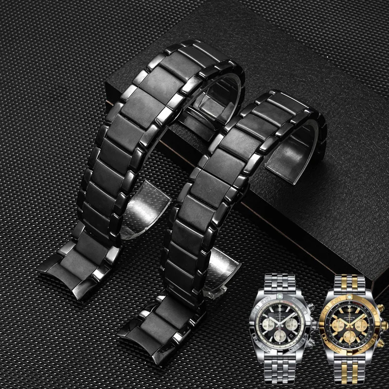 

Ремешки для часов, керамический ремешок для часов, мужской для Armani Ar1400 1410 1451 1452, черный браслет для часов, женский 22 24 мм, ремешок для часов