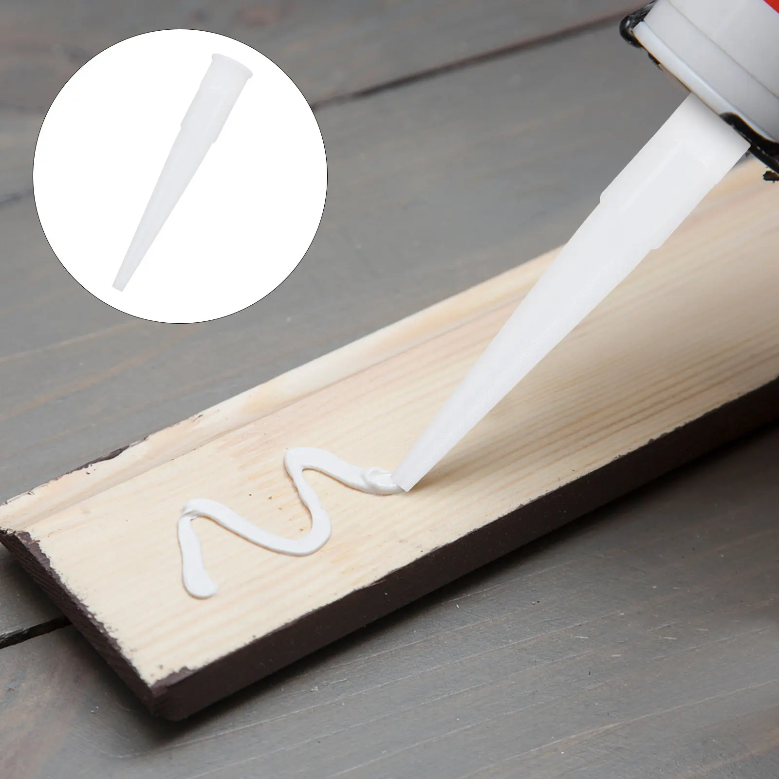 

40Pcs Transparent Caulk Nozzles for Silicone Sealant Mastic with Screw Tips Prevent Leakage Keep Caulking Clean Extend Silicone