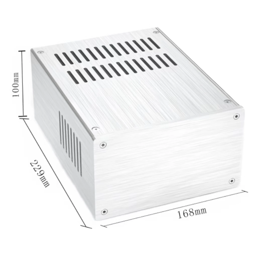 

168*100*229mm HiFi Full Aluminum Amplifier Chassis Enclosure Case DIY Audio with All-Around Cooling Silver Internal 160*92*220mm