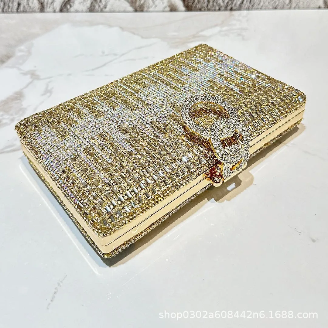 Shiny Rhinestone Evening Dress Wallet Crystal Diamond Women's Handbag Fashion Banquet Wedding Chain Shoulder Money Bag view 4