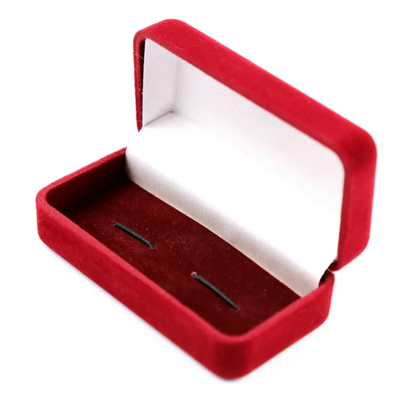 Black Red Blue Velvet Cufflinks Gift Box Men Shirt Packing Case Cuff Link Tie Clip Boxes Rectangular  Wholesale