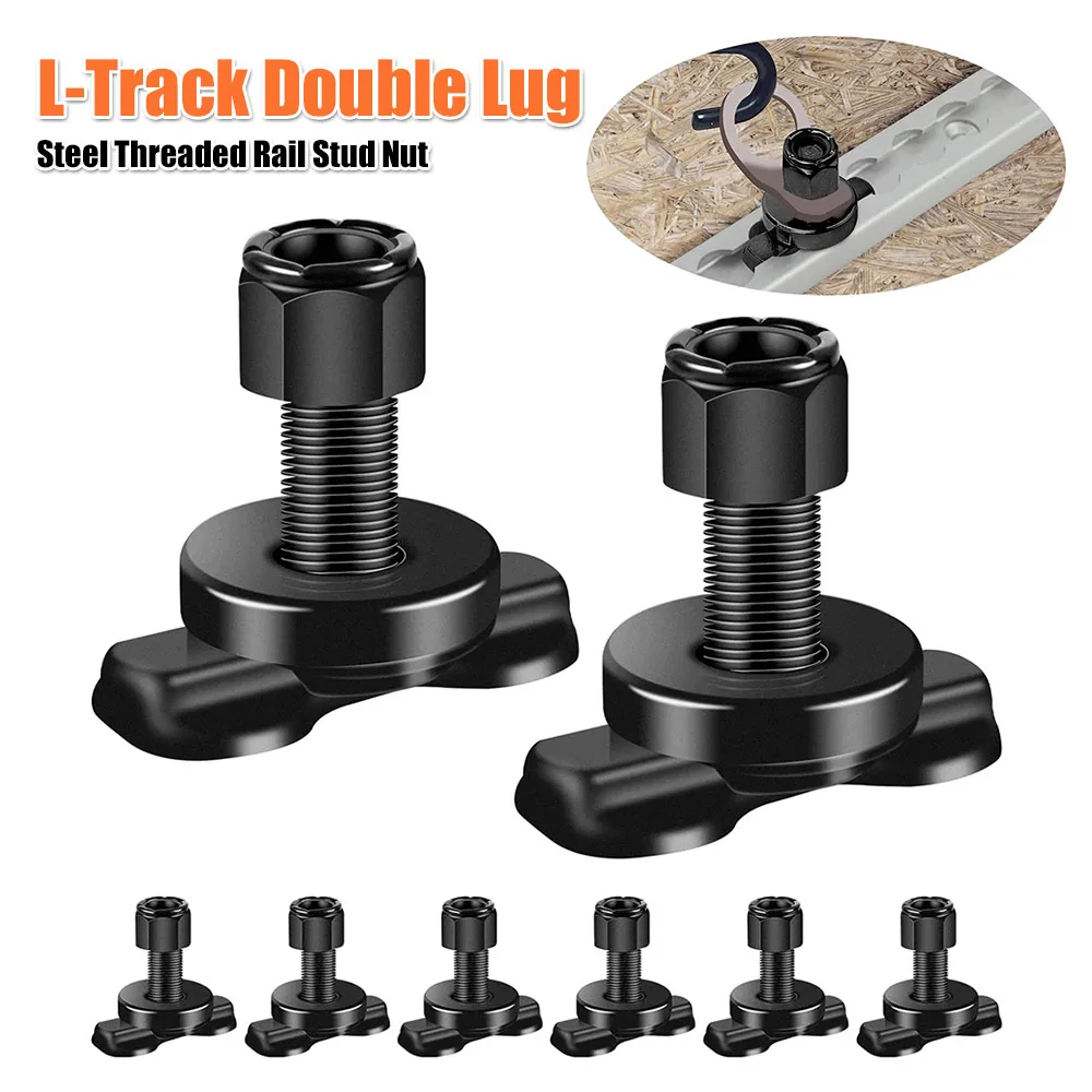 

8 шт. резьбовых креплений L-Track с двойным крюком для использования с рейлингами L-Track, крепление для троса, точка крепления для грузовика, пикапа, автодома, квадроцикла