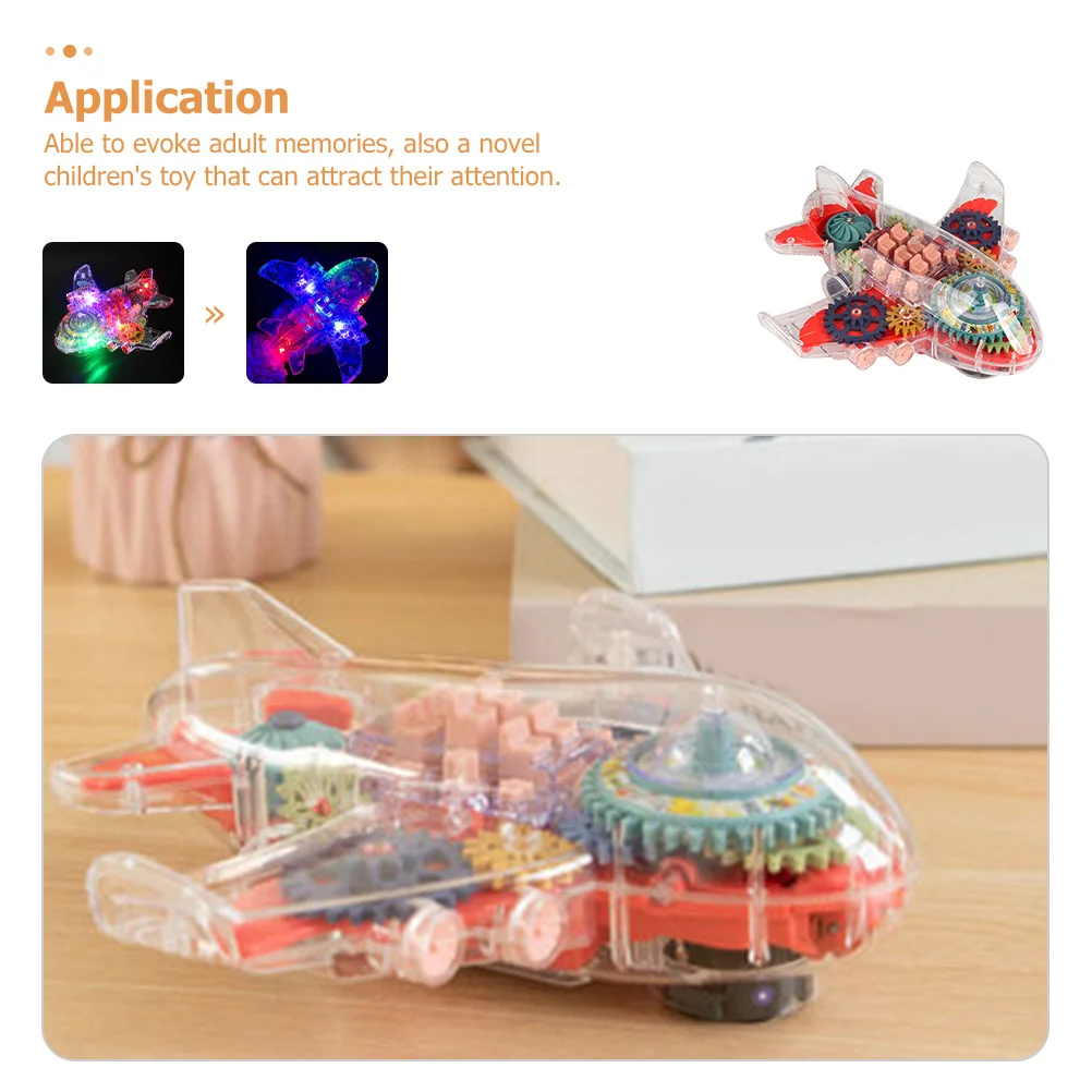 Electric Airplane Mechanical Car Durable Plastic Kids Plaything Household Children Accessory Music Light Effect