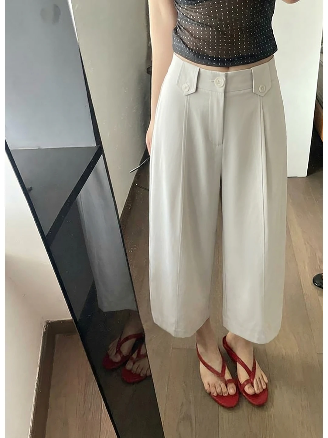 

Retro Loose High Waist Straight Leg Casual Pants Women's Fashionable Versatile Nine-Piece Suit Summer 2026 New Style Slimming...