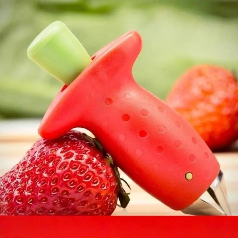 Portable Strawberry Huller Remover Tool BPA Free Fruit Leaf Core Extractor for Kitchen Fruit Platter Prep