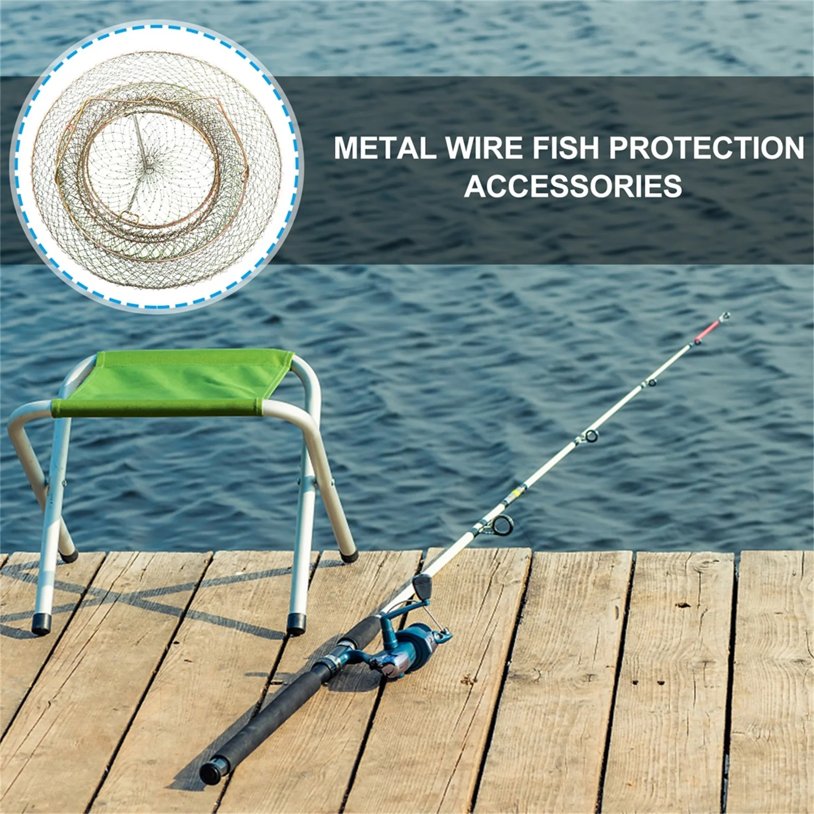 

Fish Nets Basket Accessories Outdoor Fishing Container Tools Iron Wire Mesh Cage