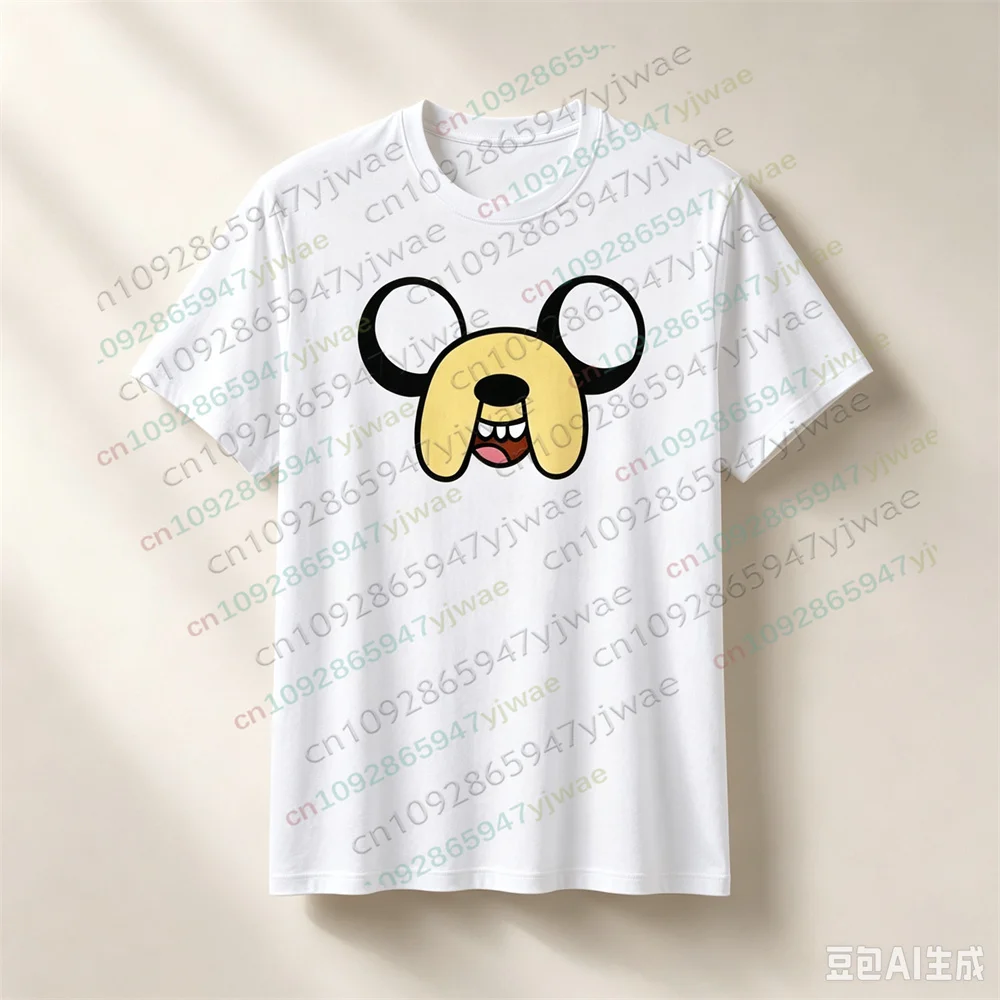 Jake Face T-Shirt, gelbes T-Shirt mit Cartoon-Hund-Motiv, süßes T-Shirt im Abenteuerstil, hochwertiges Oberteil, Sommer-T-Shirts für Damen und Herren. – Detail 8