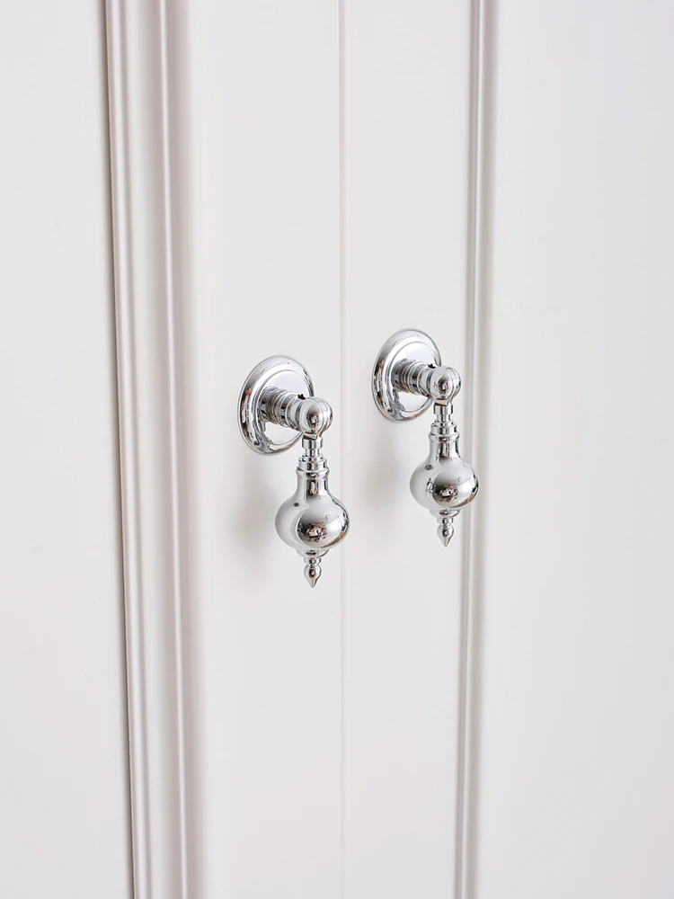 Furniture Shoe Cabinet Drawer Electroplated Silver Solid Brass Pendant Wardrobe Handle Light Cabinet Door Small Handle Knobs