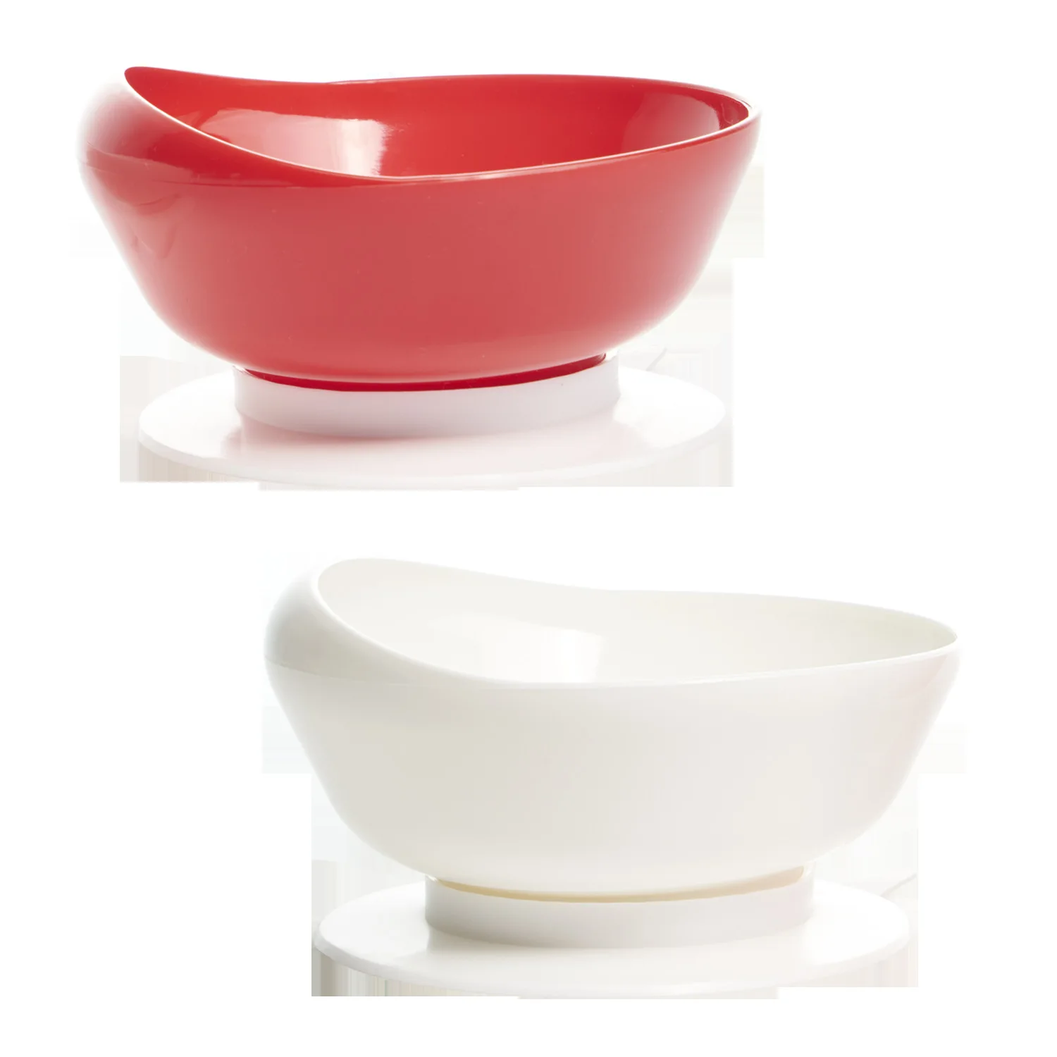 Elderly Non-Spill Suction Bowl, Anti-Slip Plastic Noodle Soup Bowl with Arc Design for Easy Eating