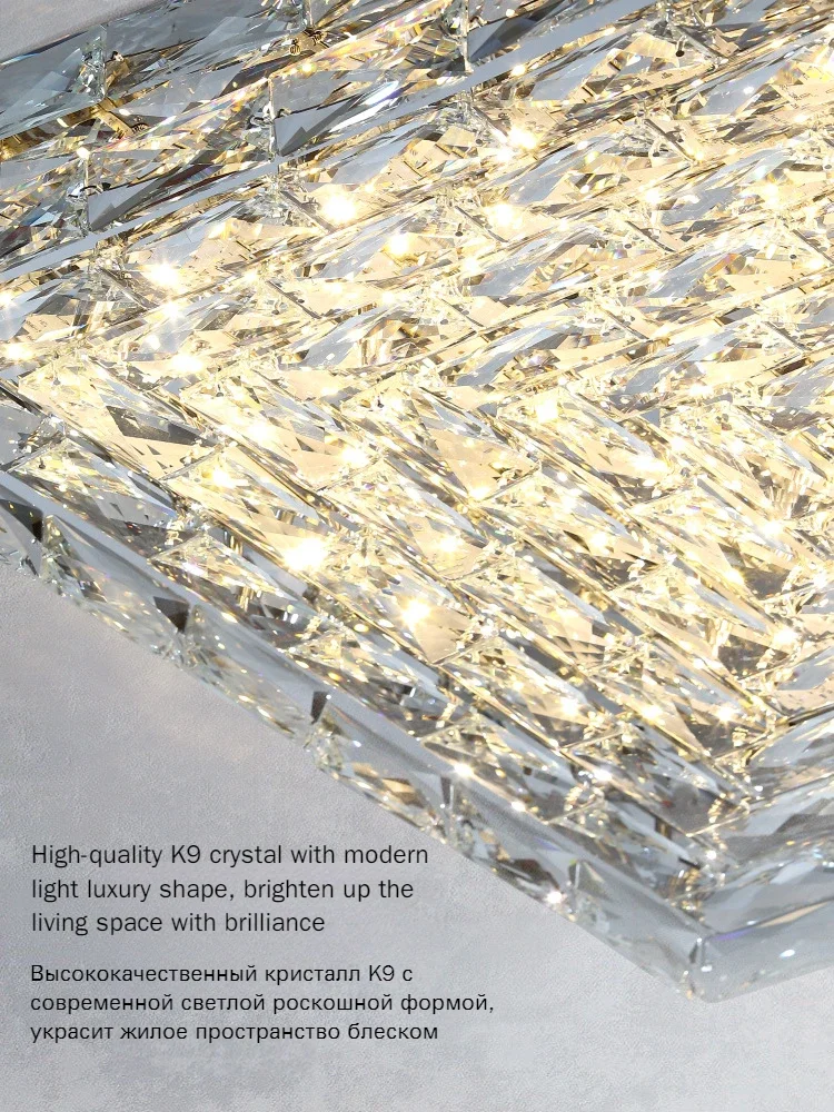 الشمال LED كريستال ثريات السقف الإضاءة الذهب الكروم الفاخرة الطعام غرفة المعيشة غرفة نوم جزيرة ضوء مصباح السقف الداخلي