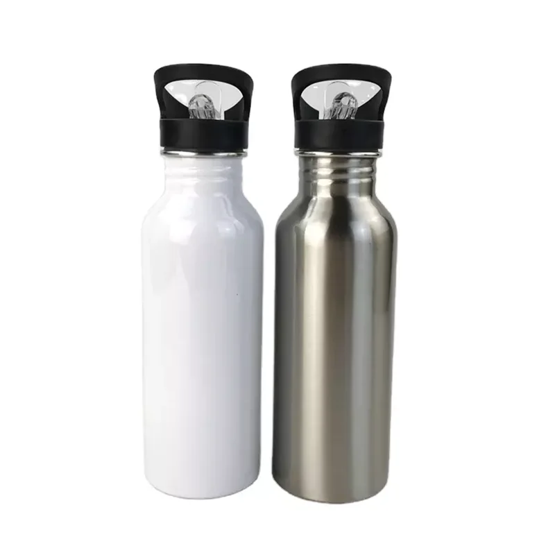 Sublimation Blanks Stainless Steel Water Bottle 600ml Thermos Double Wall Vacuum Insulated Bottles for DIY Photo Printing