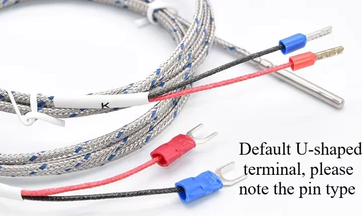 Sonda tipo K, sonda termopar 3*30 tipo U fio de detecção de temperatura sensor de temperatura de cilindro pequeno