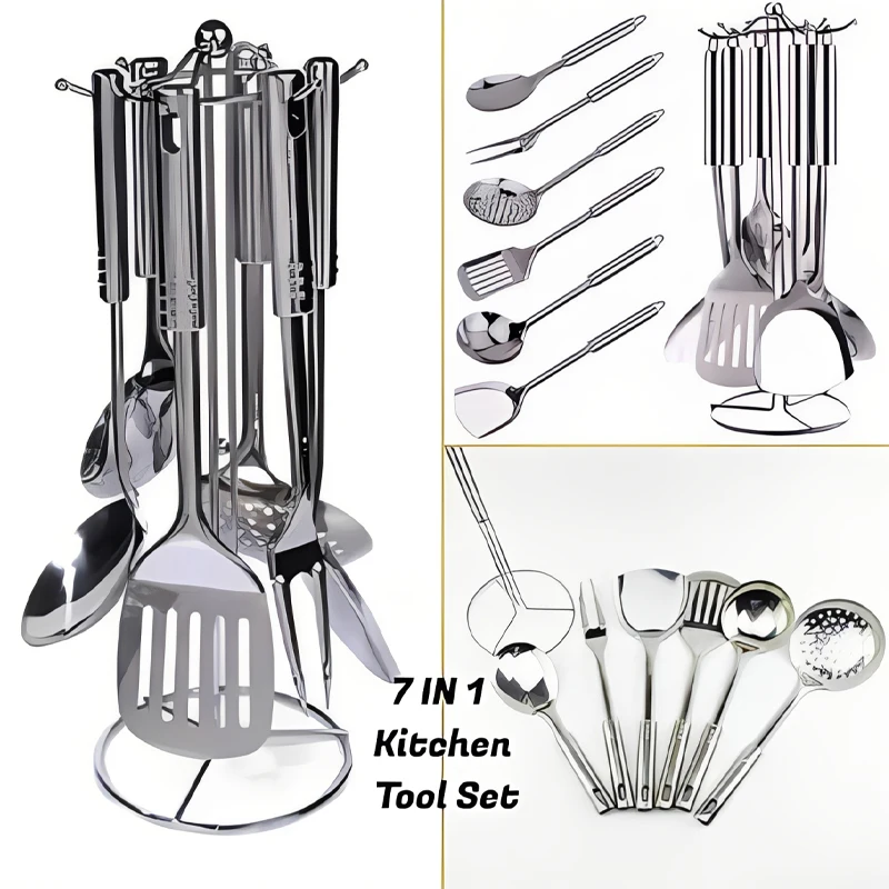 New Sale 7in1 Stainless Steel Kitchen Utensil Tool Set Kitchenware Utensils & Gadgets