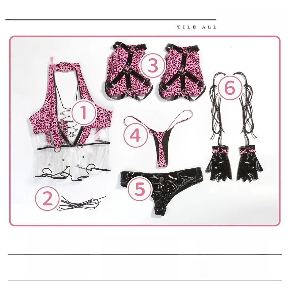 Millennium Leopard Original Design Cosplay Japanese Punk Costume Suits Woman Roleplay Leather Y2K Sexy Cosplay image 5