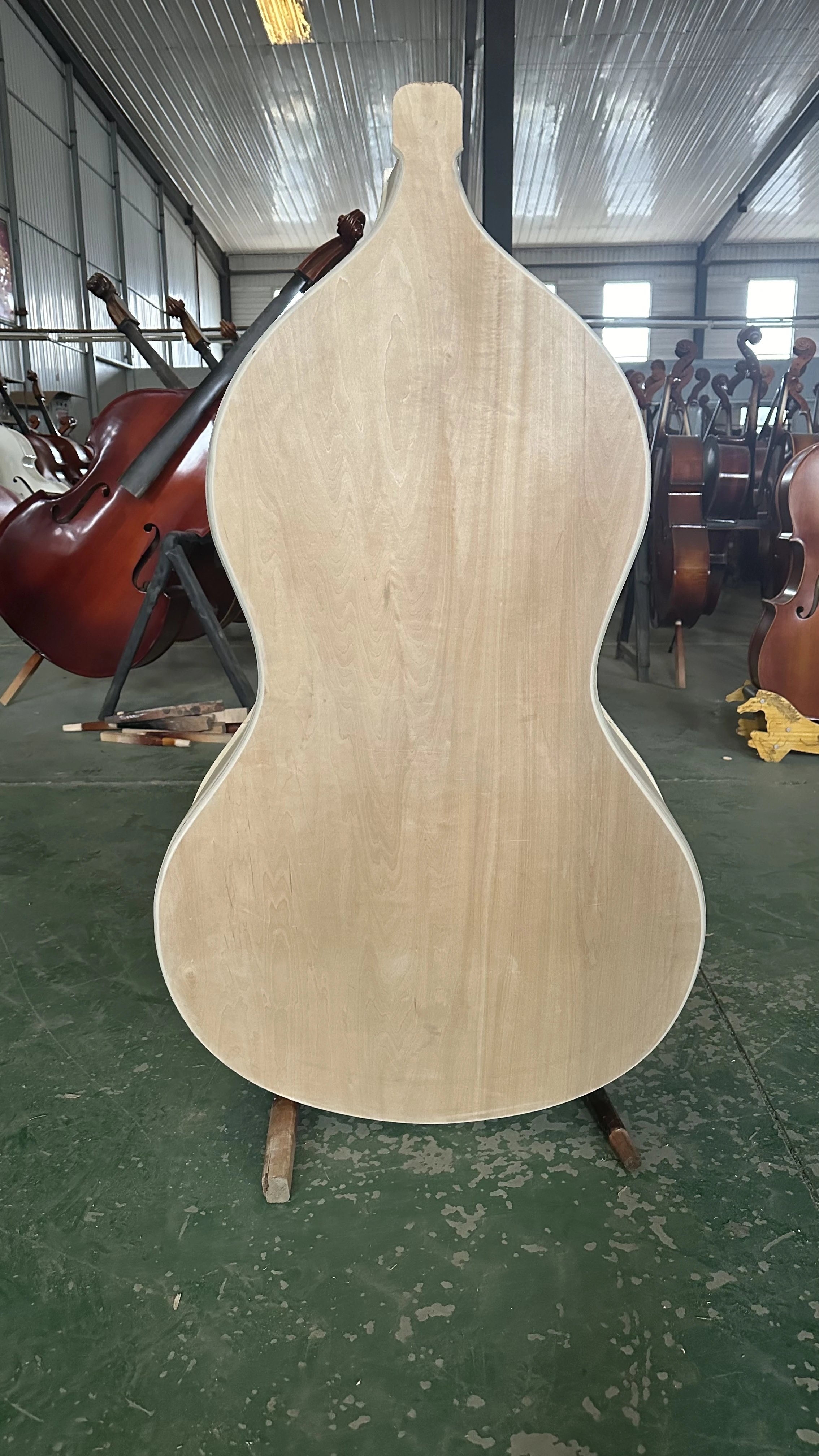 Handmade White Gourd Shaped Vertical Bass Main Tube with Spruce Top Plywood and Maple Adhesive on the Back