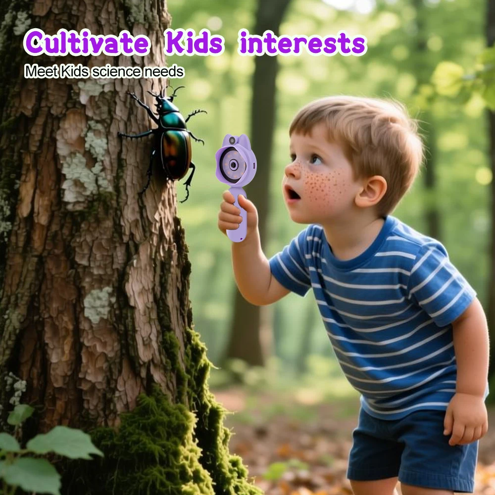 

Dual Camera Microscope for Kids Eye-Protection LCD Screen Digital Microscope Scientific Educational Toys Gifts for Christmas