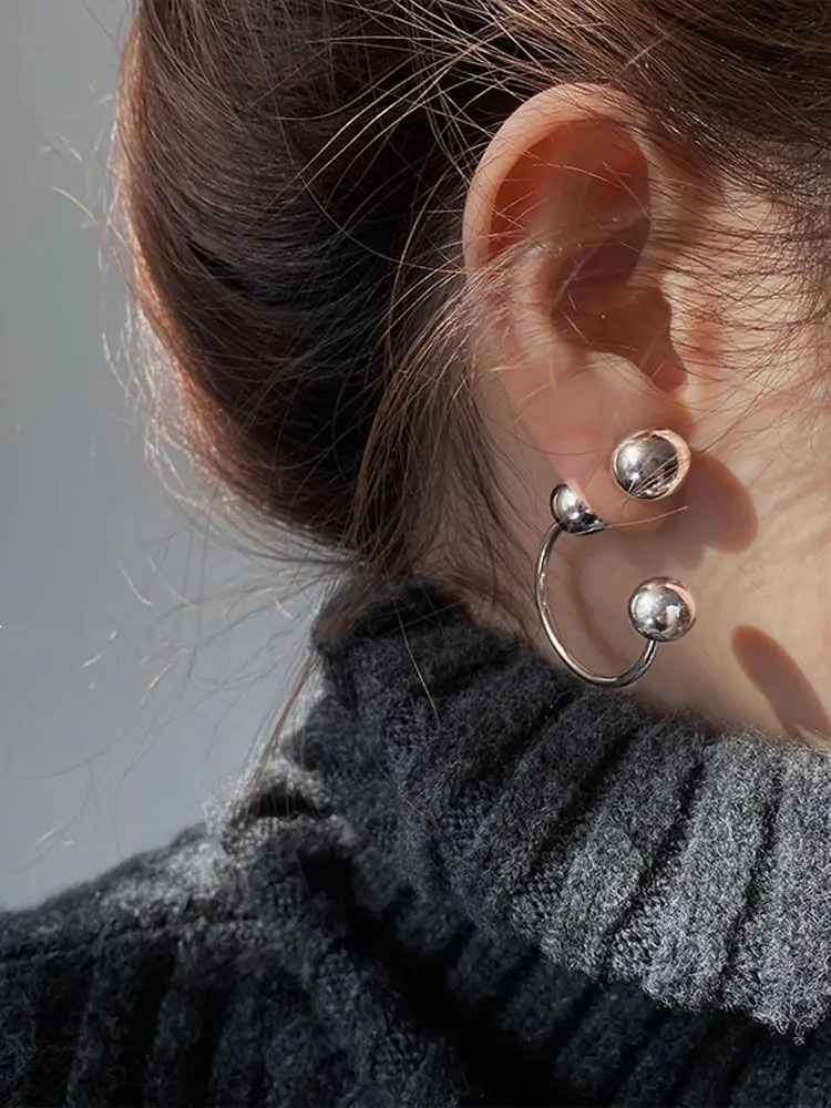 

Fashion Glossy Round Ball Metal Earrings For Women Girls Simple Geometric Trendy Jewelry Accessories Gifts 2024