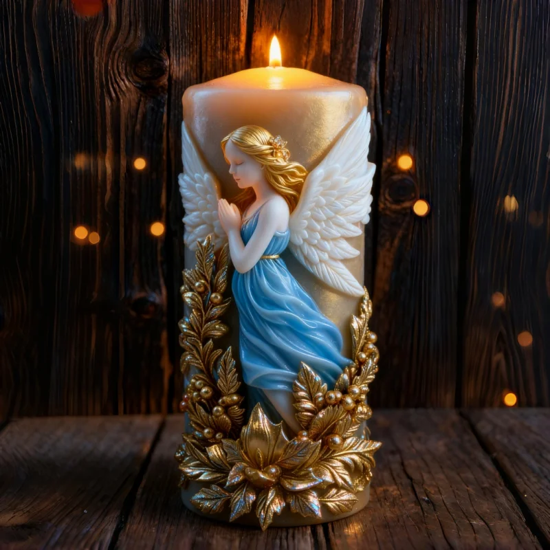 Praying Angel Relief Candle Silicone Mold Classical Decorative Scented Candle Handmade Easy-To-Release Home Decoration Mold