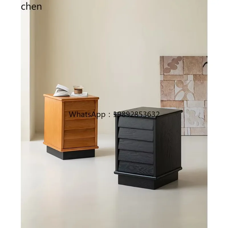 

solid wood bedside table small simple modern new high-end bedroom cabinet