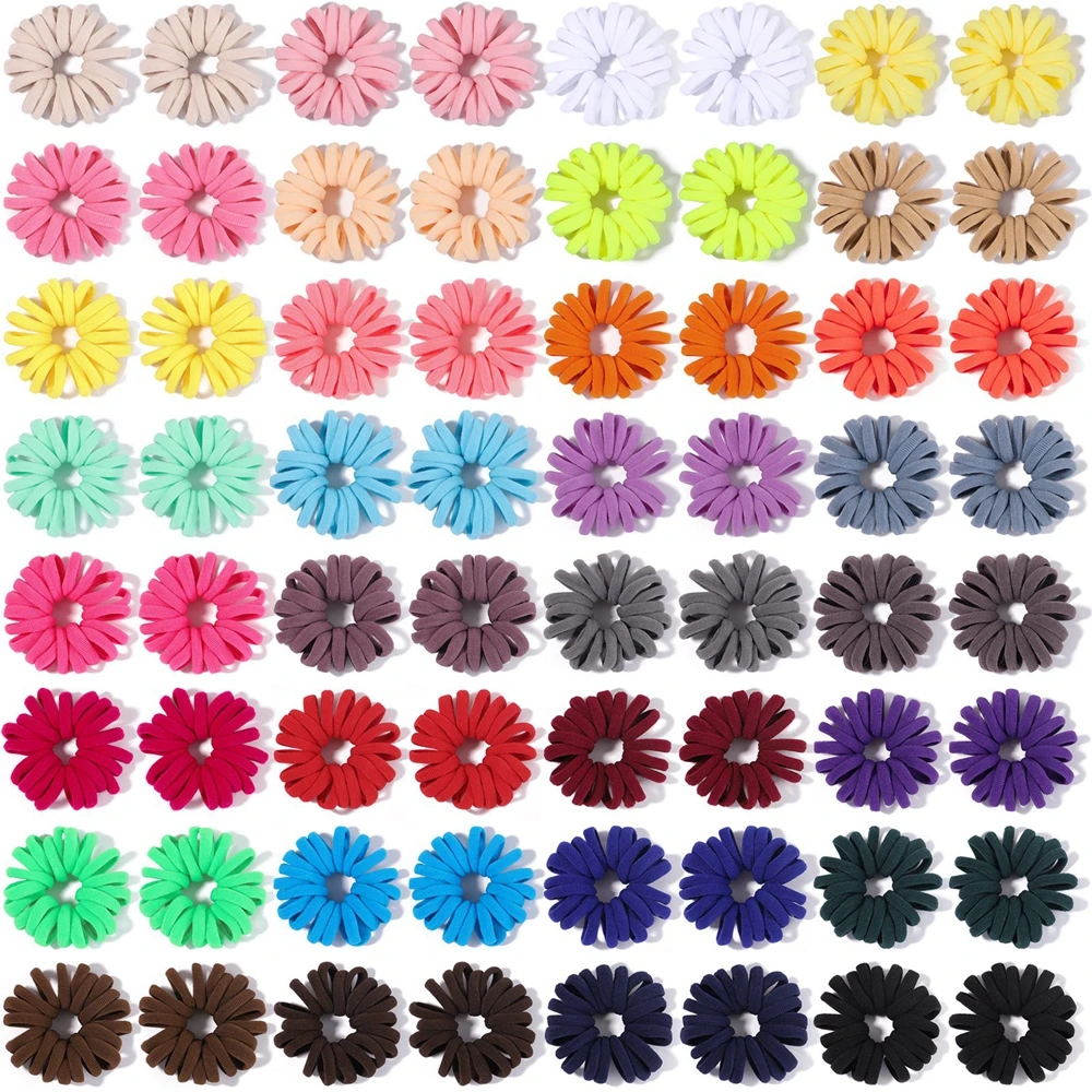 20Pcs/Set 0.9\'\' Solid Color Nylon Elastic Hair Band For Kids Girls Hair Ties Ponytail Rubber Band Baby Headwear Hair Accessories