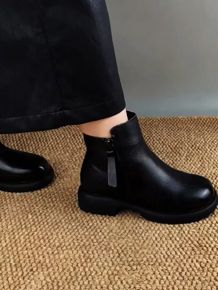 bottes-en-cuir-chaud-a-talon-bas-en-laine-pour-femmes-bout-rond-double-fermeture-eclair-doublure-en-cuir-chaleur-automne-hiver-nouveaute