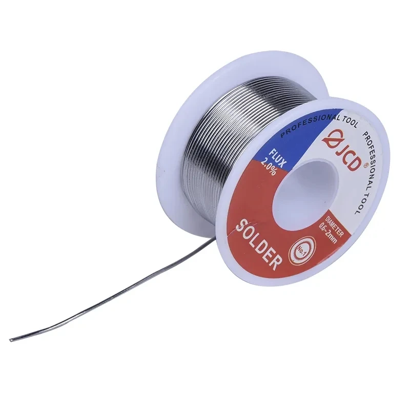 Rolo de fio de solda de chumbo de estanho, solda do núcleo do derretimento Rosin, 100g, 0.6mm, 0.8mm, 1.0mm, 1.2mm, 1.5mm, 60, 40 Flux, 2,0%, 45FT