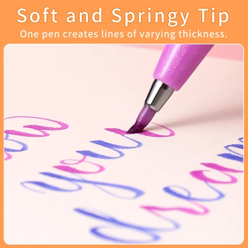 Imagen 2 del producto Pentel SES15C Touch Sign Pen: punta de pincel suave, marcador de caligrafía japonesa