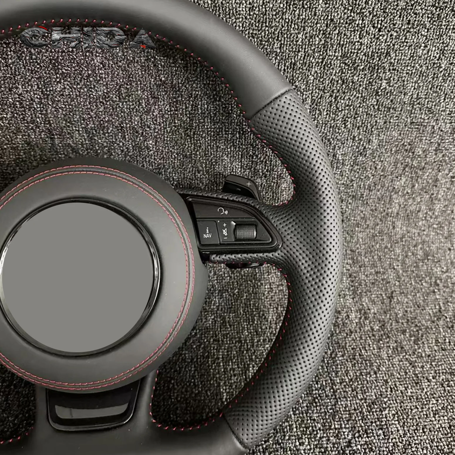 عجلة قيادة مثقوبة من الجلد عالي الجودة لسيارة Au-di A3 A5 A6 A6L A4 A4L C8 Q5 Q7 TT RS3 RS4 RS5 S4 S5 B9 بما في ذلك Q3 #4