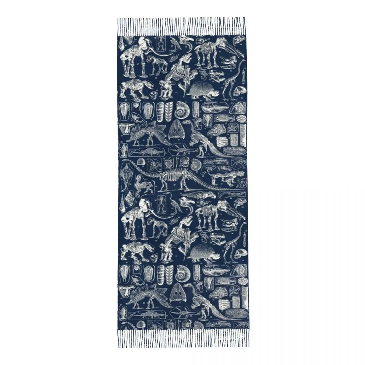 Dinosaur Fossils Halloween Scarf Tassel Scarves for Women Soft Warm Shawls and Wraps Long Fall Winter Shawl Wrap