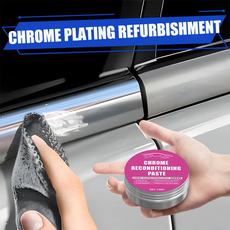 NEW A Restoration Paste for Chrome Parts of Vehicles, Designed for Renewing Oxidized Chrome Trim And Emblems, Comes with