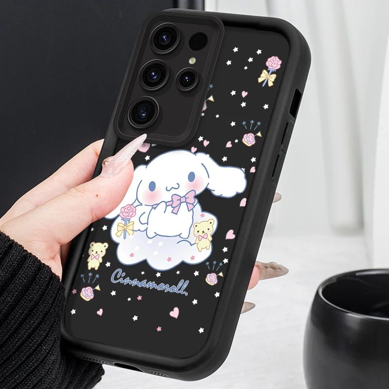 سانريو سينامورول حافظة ناعمة جميلة لهاتف سامسونج جالاكسي S24 S25 S23 Ultra S22 S21 Plus FE A36 A56 A26 A16 A06 A15 A25 A35 A55 5G