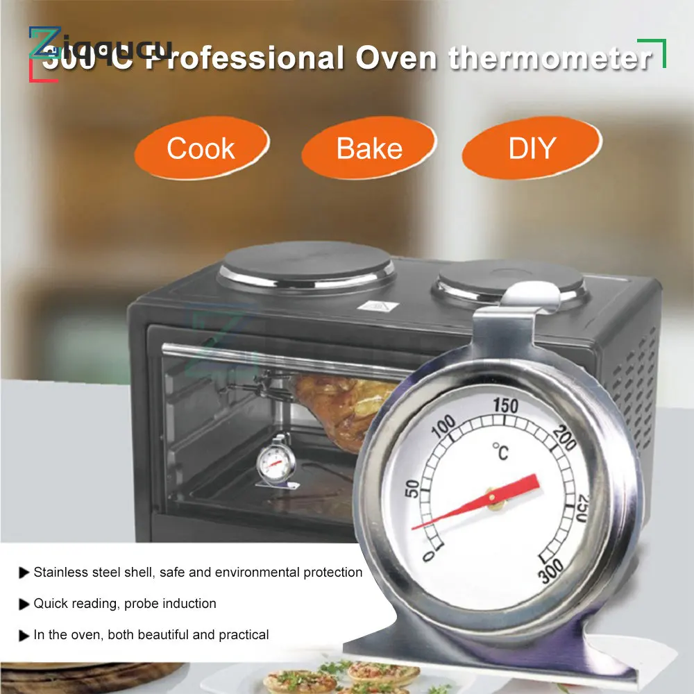 300°C Stainless Steel Oven Cooker Thermometer Mini Dial Stand Up Temperature Gauge Meter Food Meat Grill Cooking Kitchen Tools