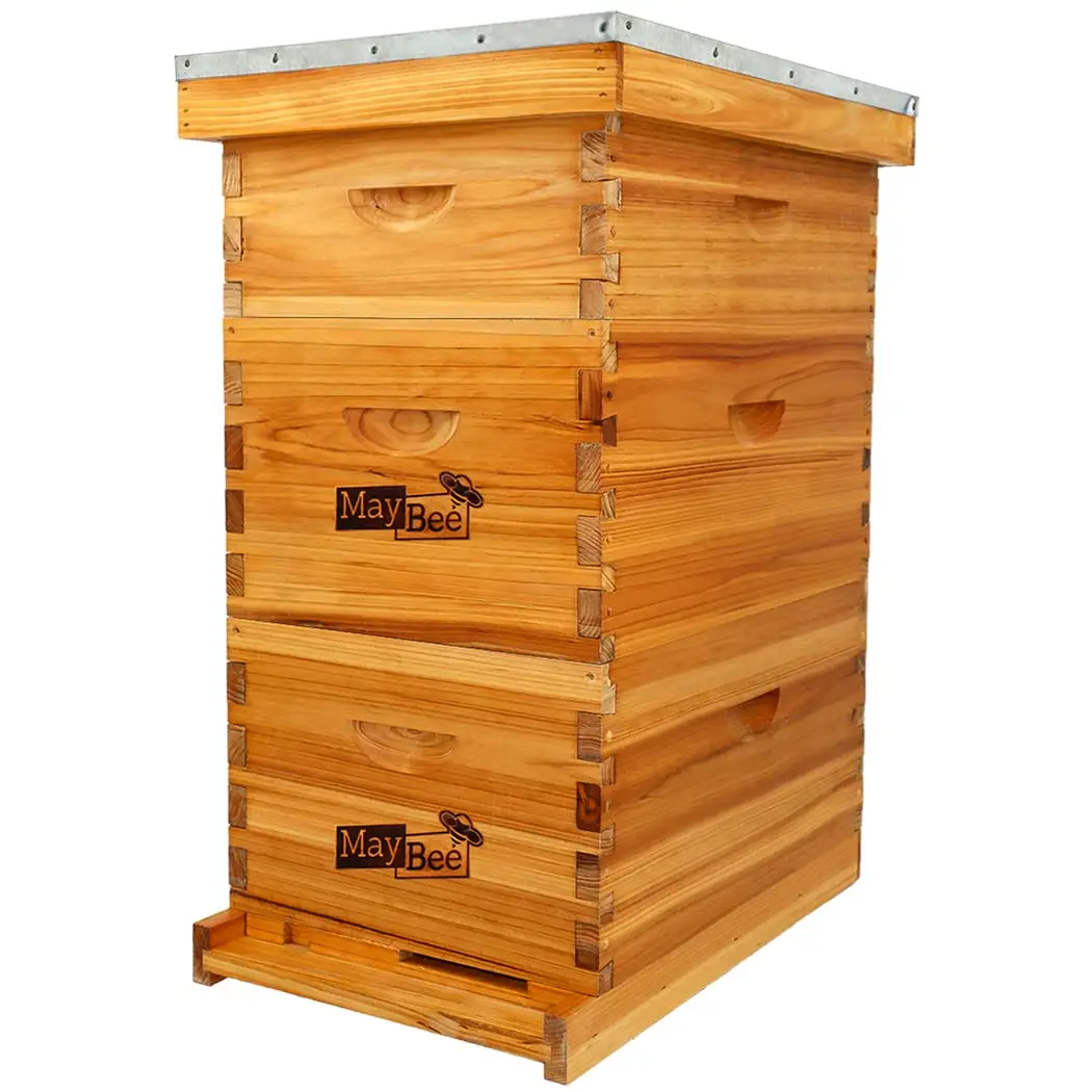 Free ShippingMay 8-Fe Stroth Hive Dipped In Swax, Hive For Beginner, Ey Hives Includes 2 Deep Boxes, 1 Hive Super With Hivs And
