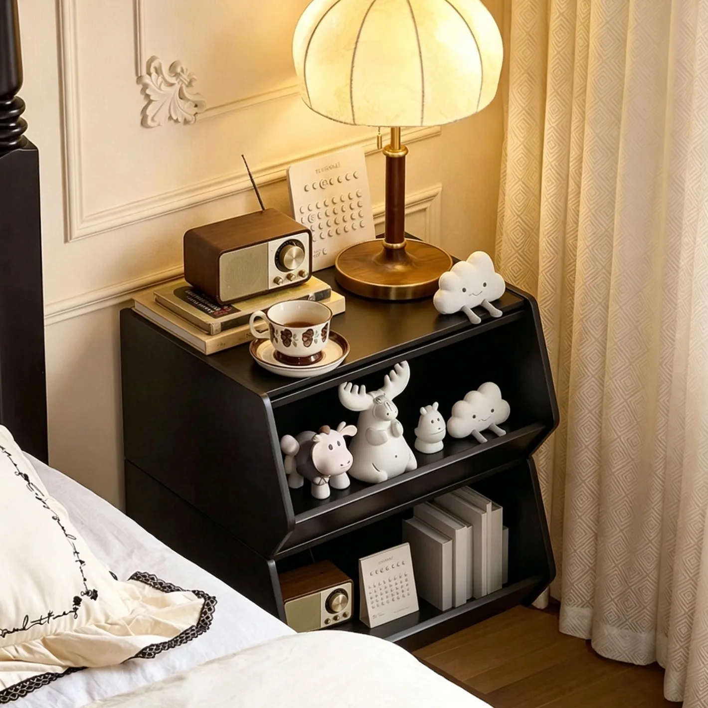 Solid wood storage combination household bedroom floor-to-wall bookcase toy storage rack