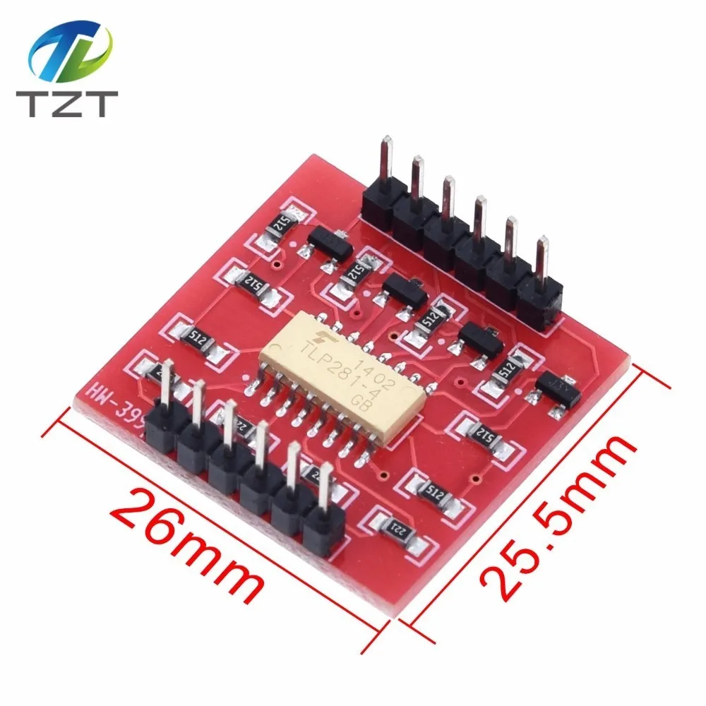 TZT TLP281 4 CH 4-Channel Opto-isolator IC Module For Arduino Expansion Board High And Low Level Optocoupler Isolation 4 Channel