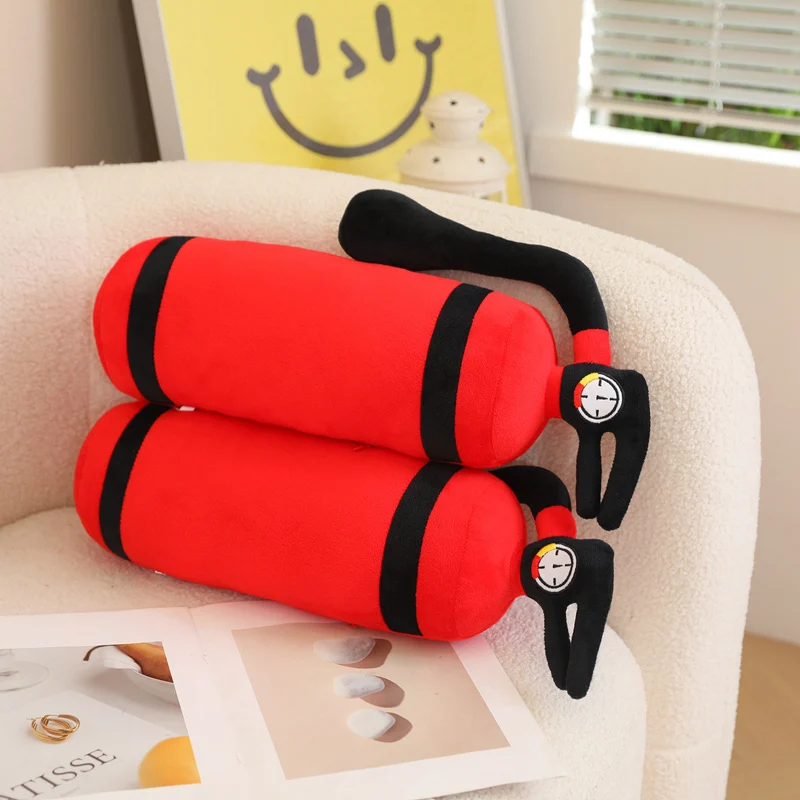 Almohada larga de felpa de fuego rojo de 49x18cm, herramienta de bombero de rescate de emergencia, regalo para hombres
