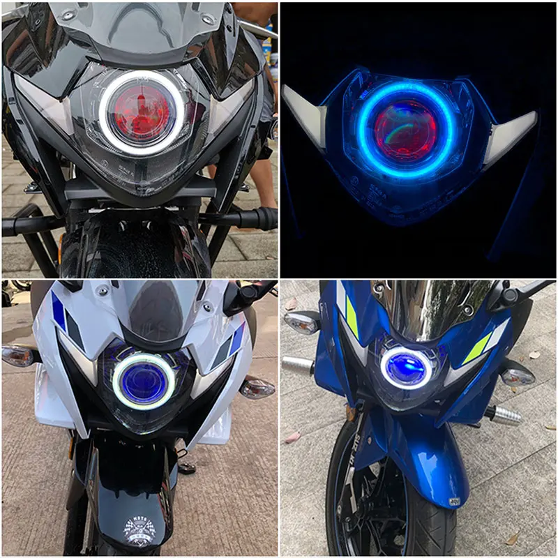 RGB LED عيون الملاك ضوء بار سيارة دراجة نارية الجبهة العلوي الديكور شريط ناعم ملون النهار تشغيل ضوء APP التحكم