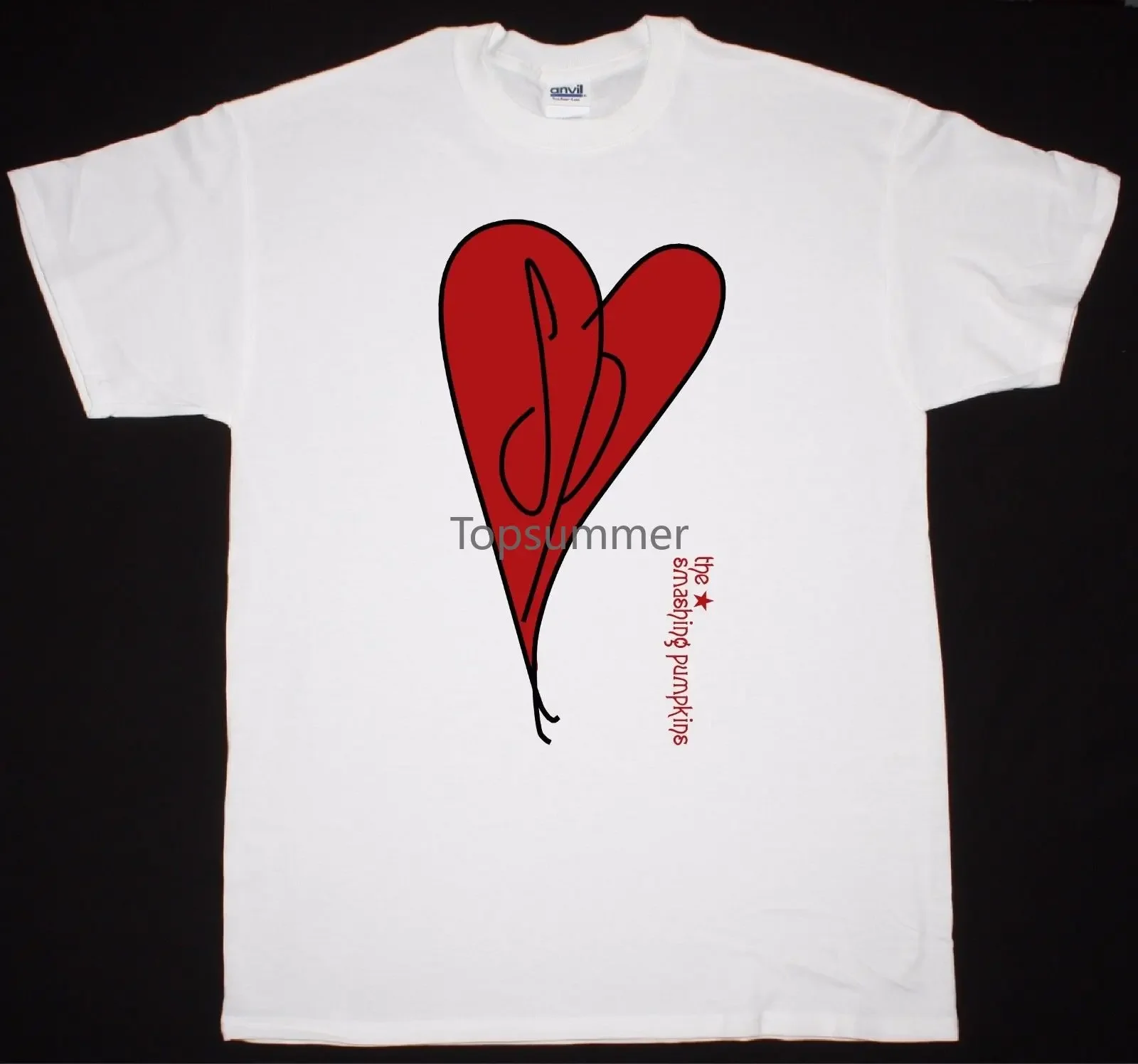 The Smashing Pumpkins Heart Logo White T Shirt Alternative Stone Temple Pilots Tee Shirt Mens 2017 New T-Shirts Printing