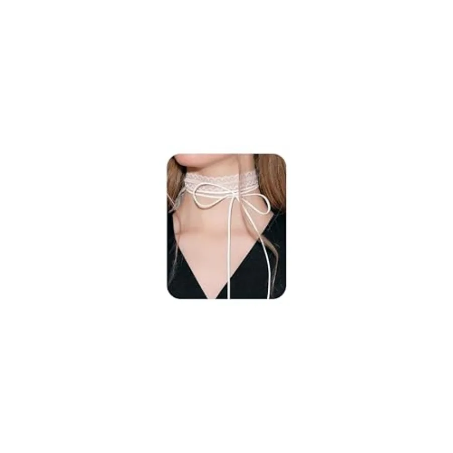

Bravace Lace Bow Choker Necklace for Women Long Wrap Tie Layered Ballet Lace Collar Elegant Lolita Gothic Party Neck Jewelry Ro